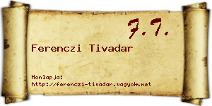 Ferenczi Tivadar névjegykártya