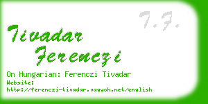 tivadar ferenczi business card